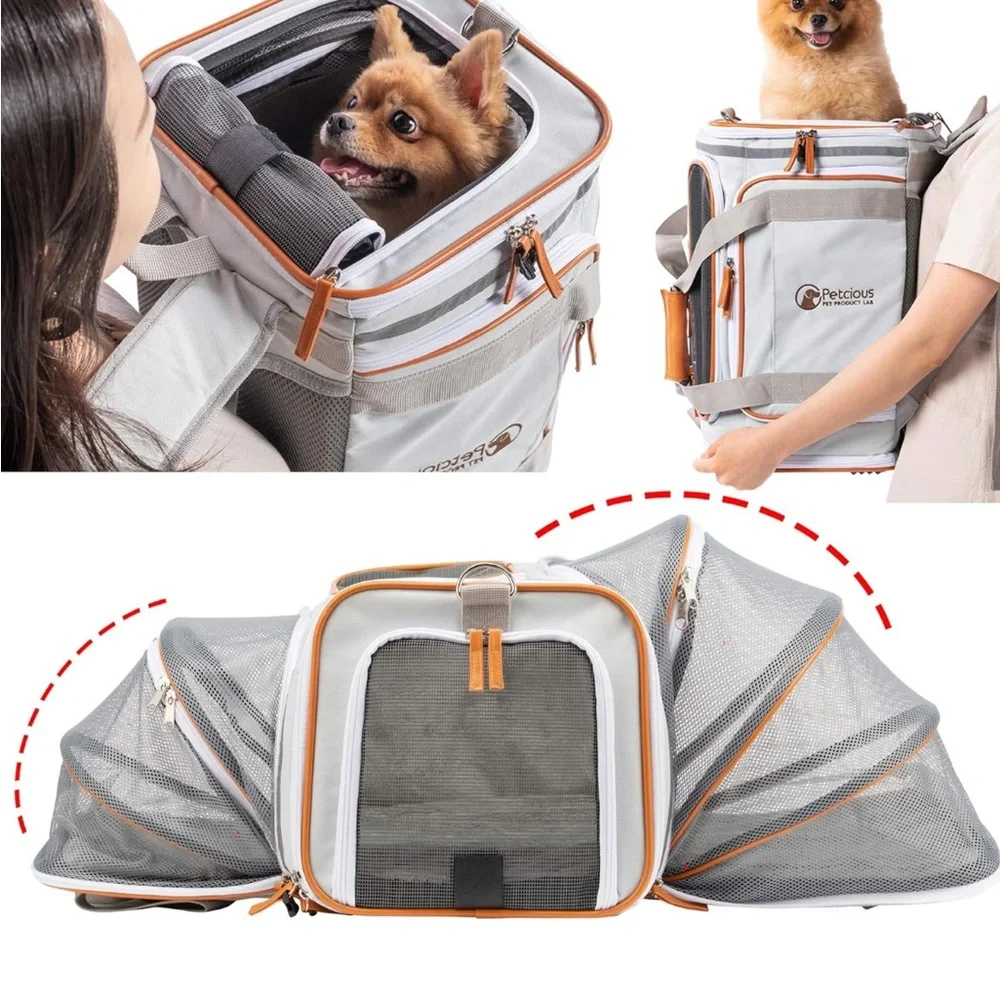 Gray and Orange Dog Carrier